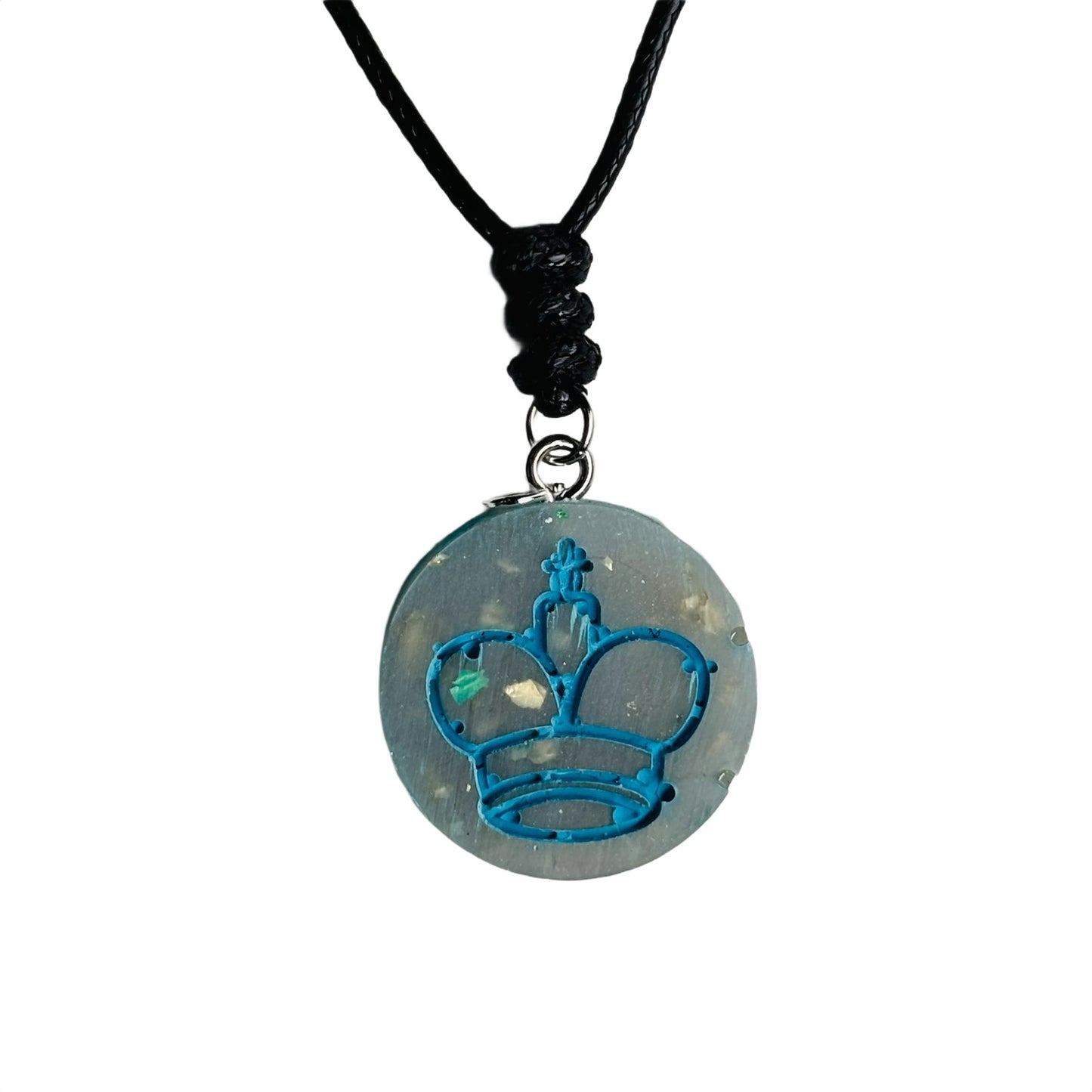 Crystal Ice King - Handmade Resin Chess Necklace