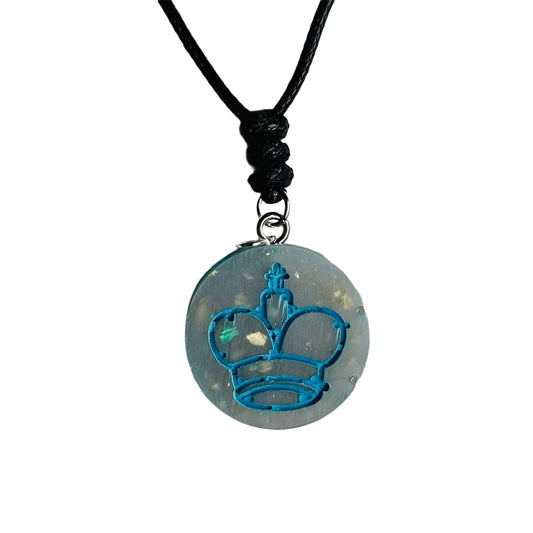 Crystal Ice King - Handmade Resin Chess Necklace