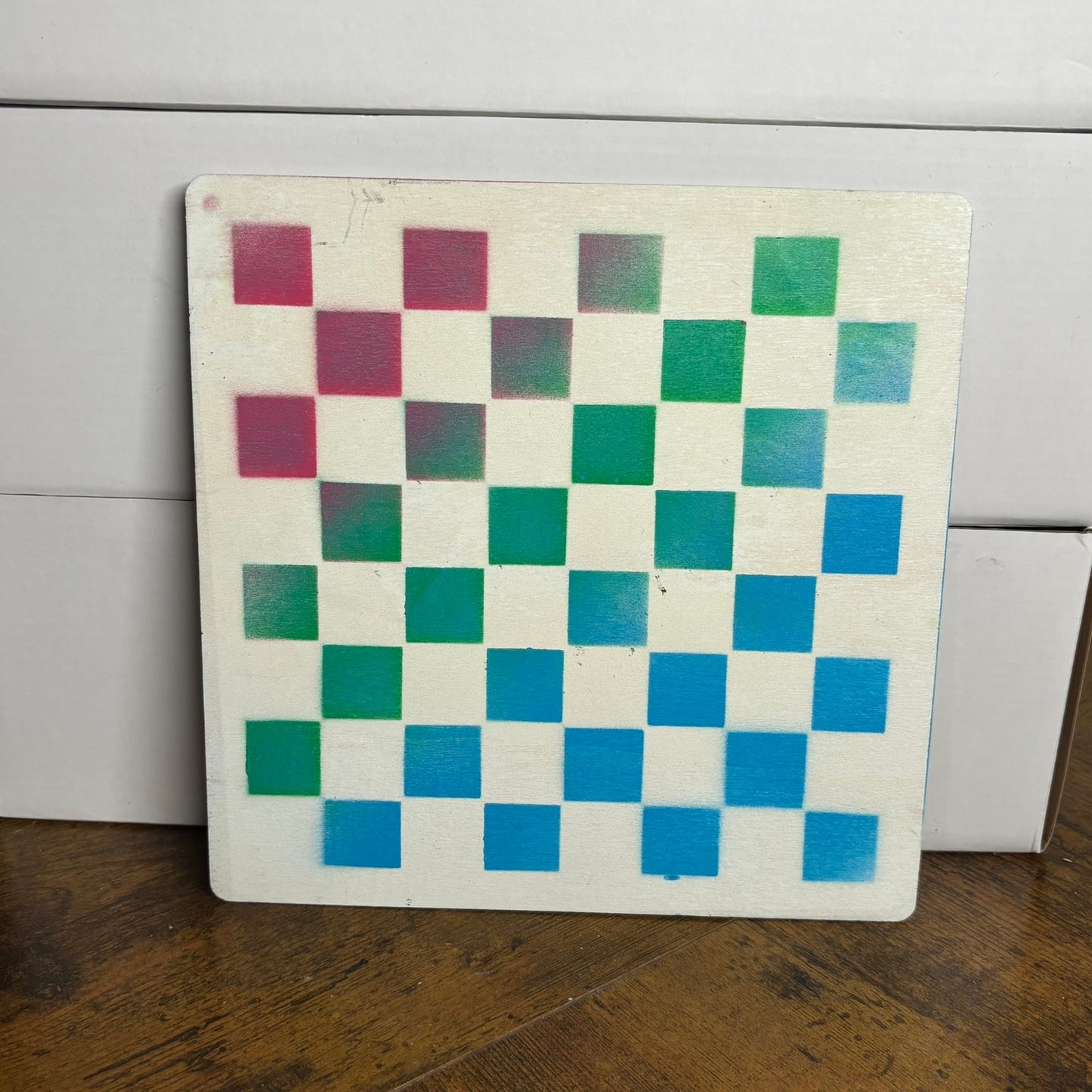 Rainbow - Painted Thin Wooden Chess Board