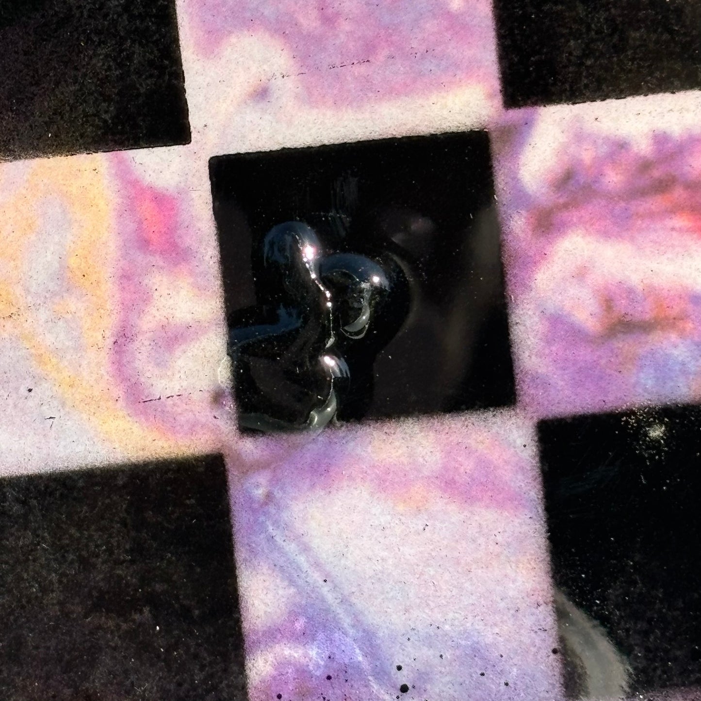 Purple Pink Swirl - Resin Coated Chess Board
