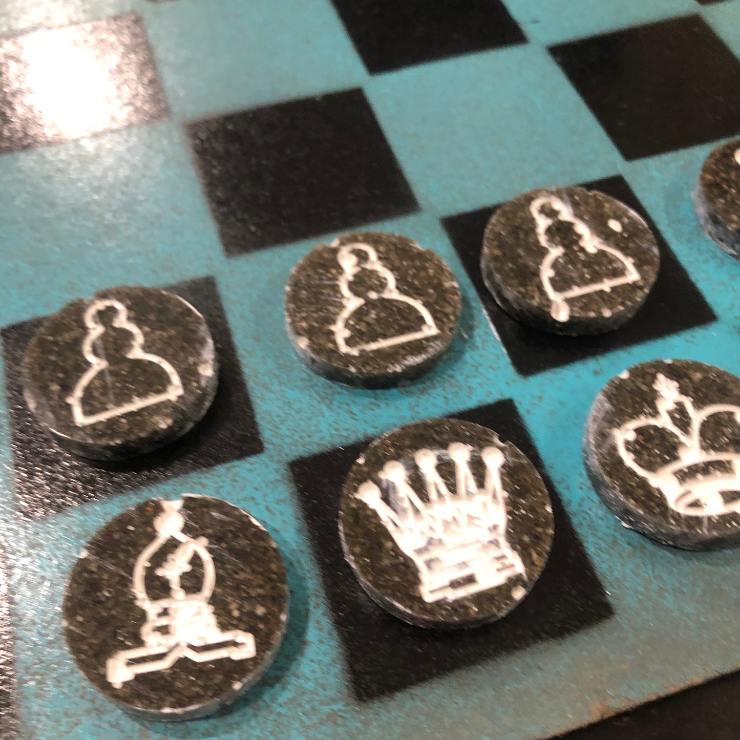 Cold Blue - Painted Chess Set