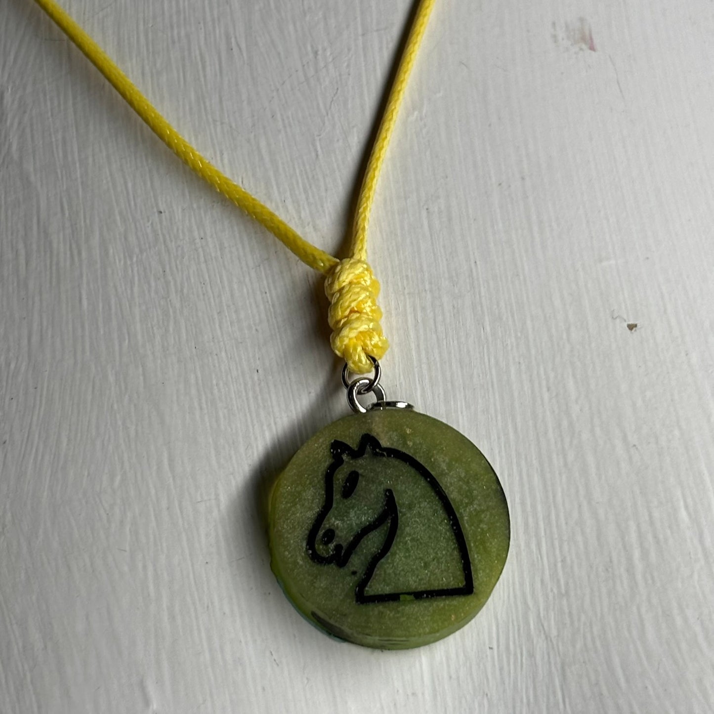 Green Knight - Handmade Resin Chess Necklace
