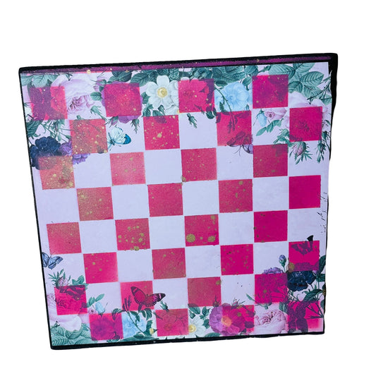 Hot Pink Garden - Scrapbook Chess Board