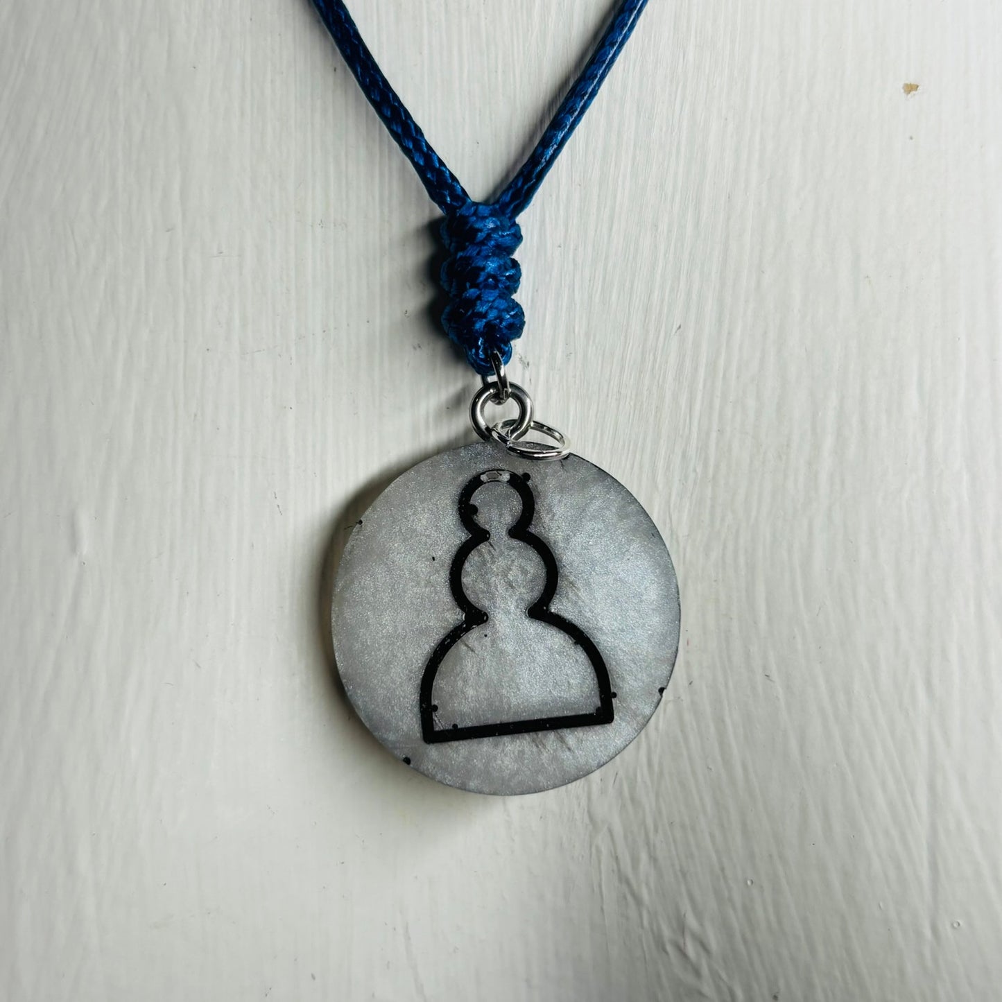 Gray Pawn - Handmade Resin Chess Necklace