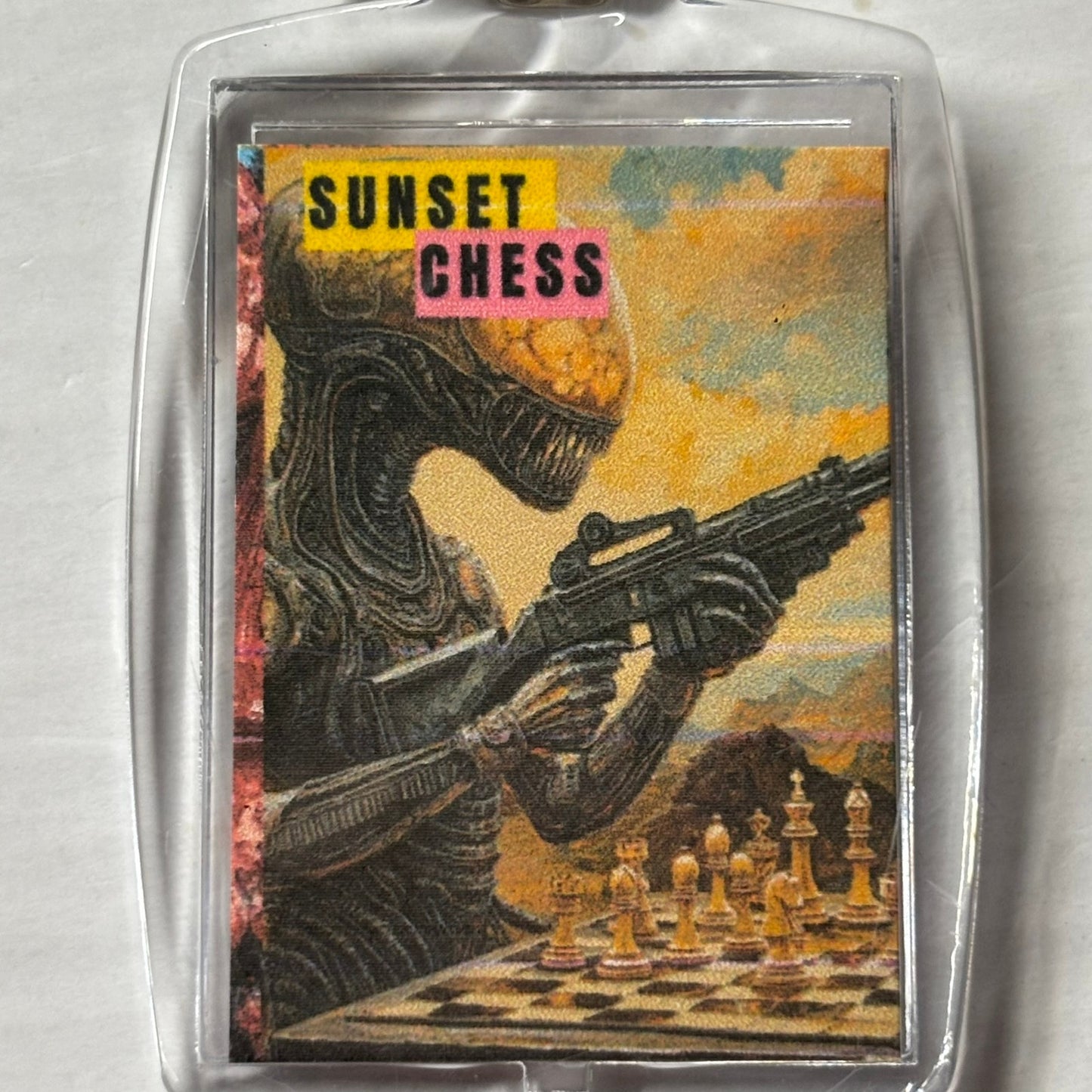 Alien With Weapon - Chess  Photo Keychain
