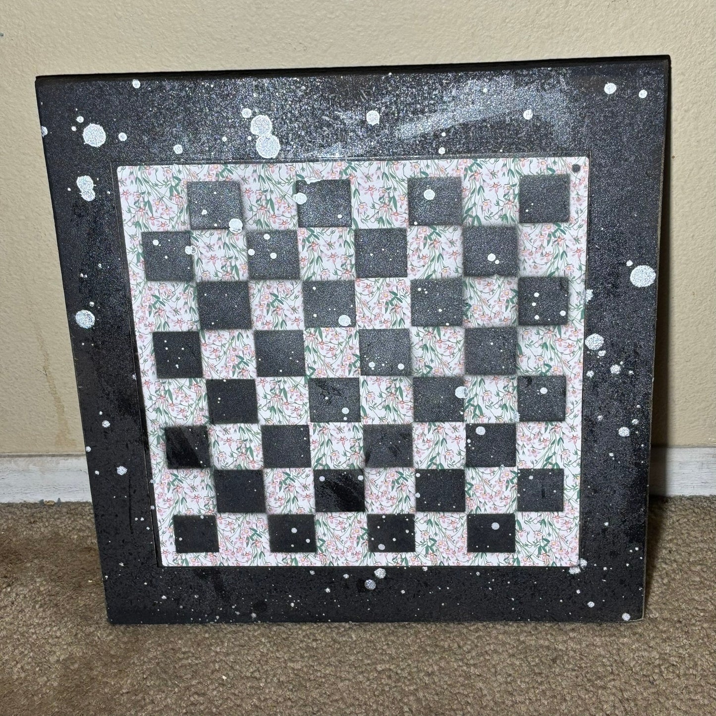 Beautiful Flower Pattern - Large Scrapbook Chess Board