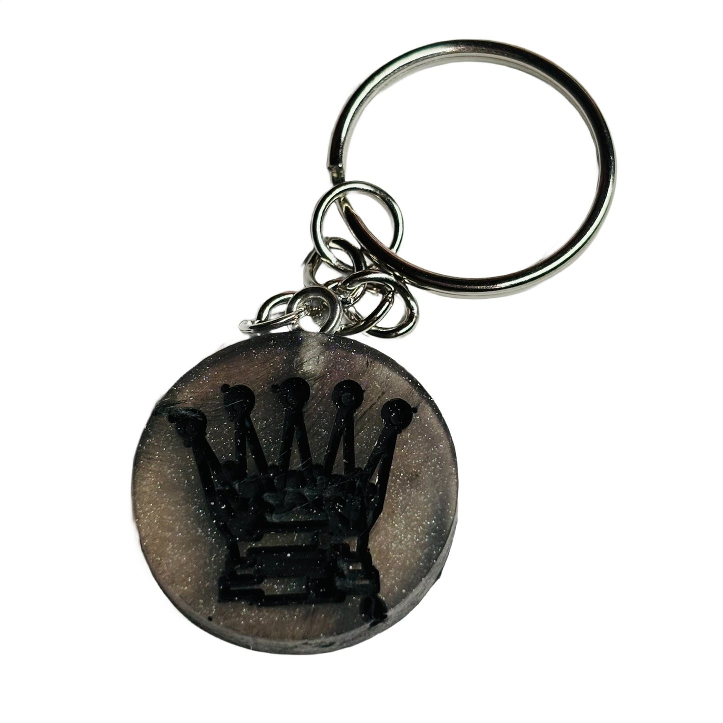 Dark Silver Queen - Handmade Resin Keychain