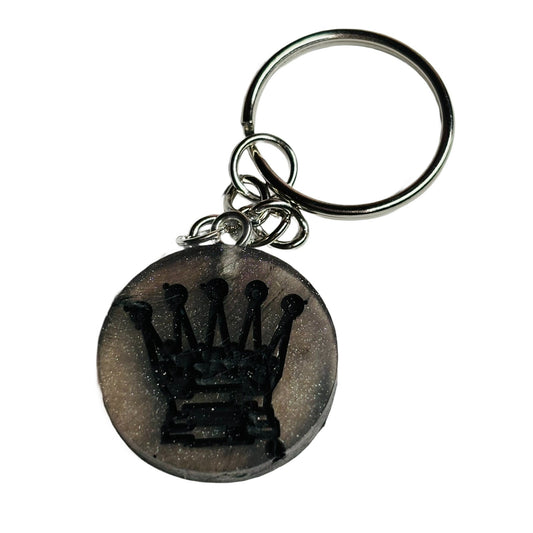 Dark Silver Queen - Handmade Resin Keychain