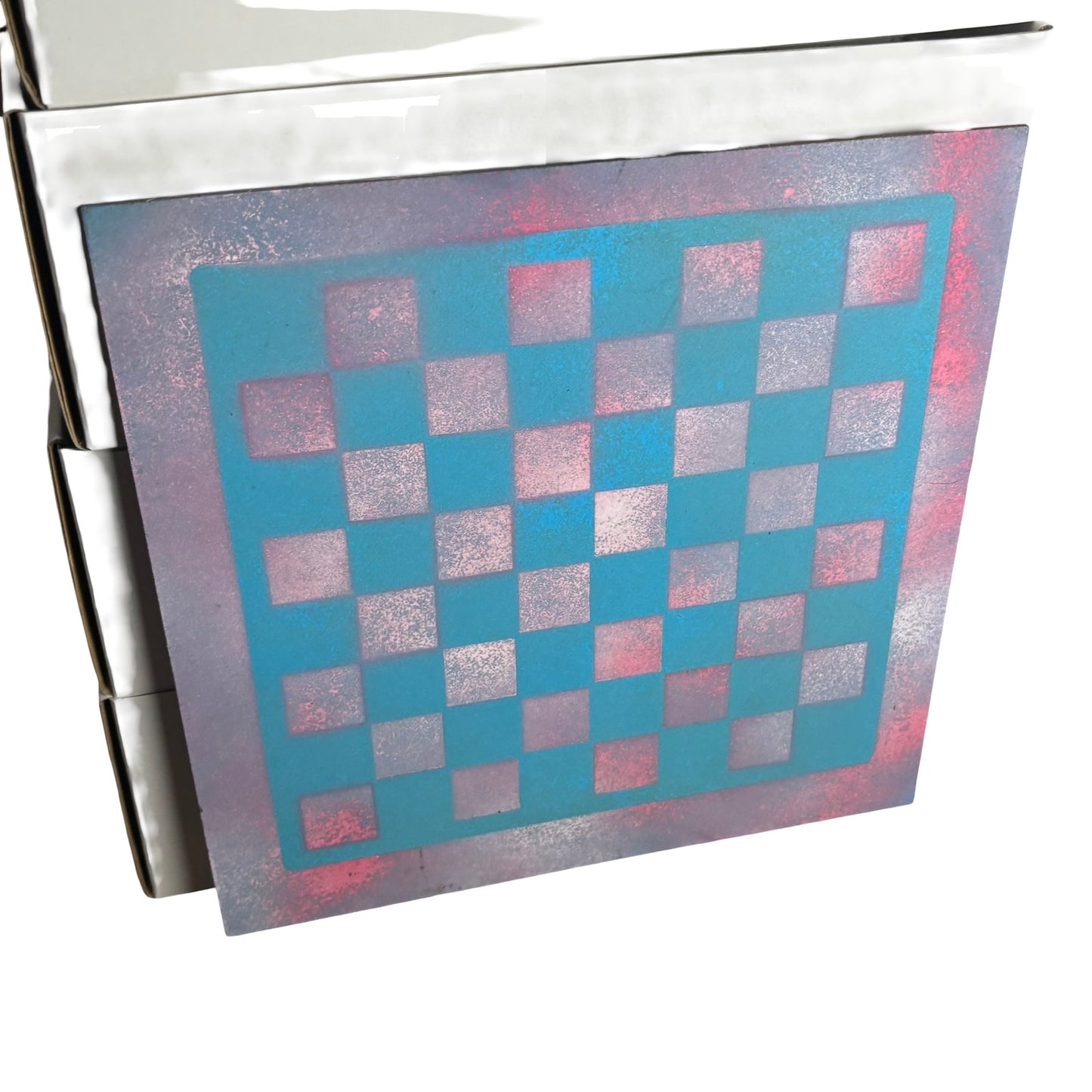 Pink & Blue - Painted Chess Board