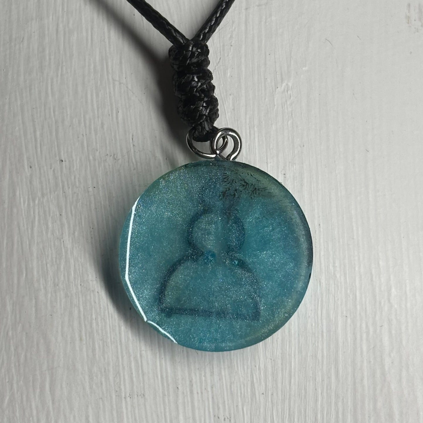 Crystal Blue Pawn - Handmade Resin Chess Necklace