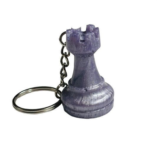 Dark Purple Rook - Handmade Resin Keychain