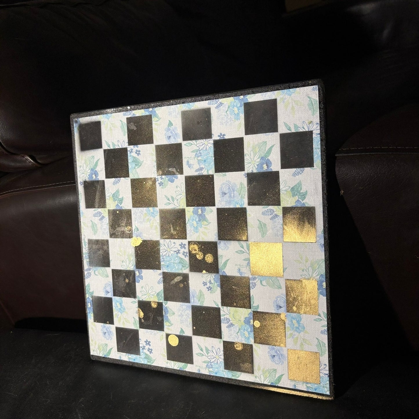 Vintage Blue - Scrapbook Chess Board