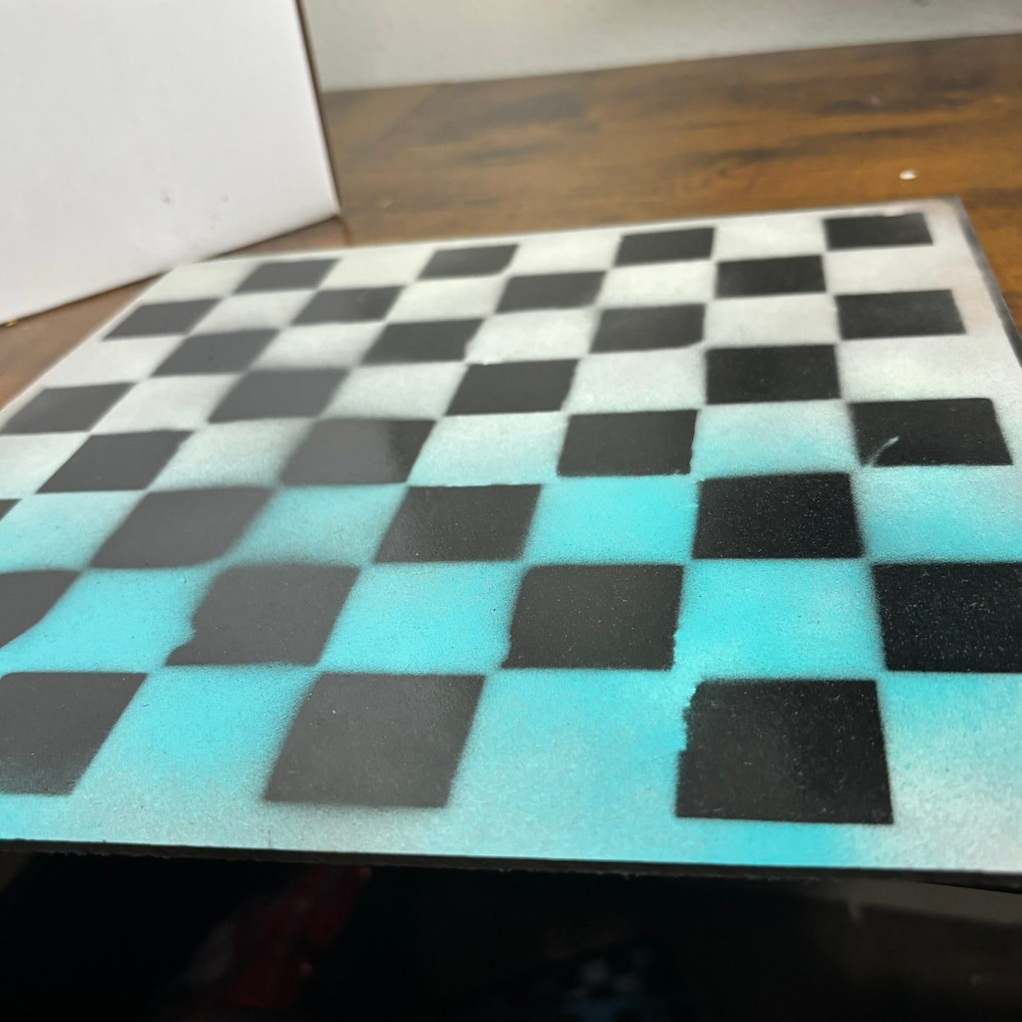 Snow Blue - Painted Chess Board
