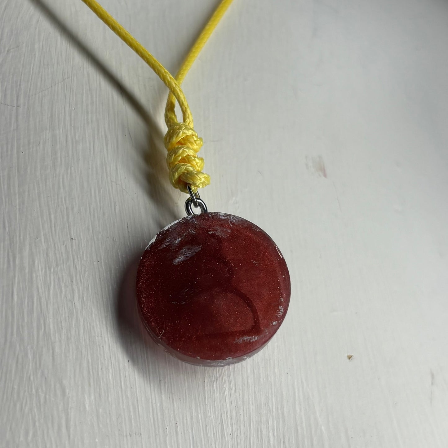 Violet Red Pawn - Handmade Resin Chess Necklace