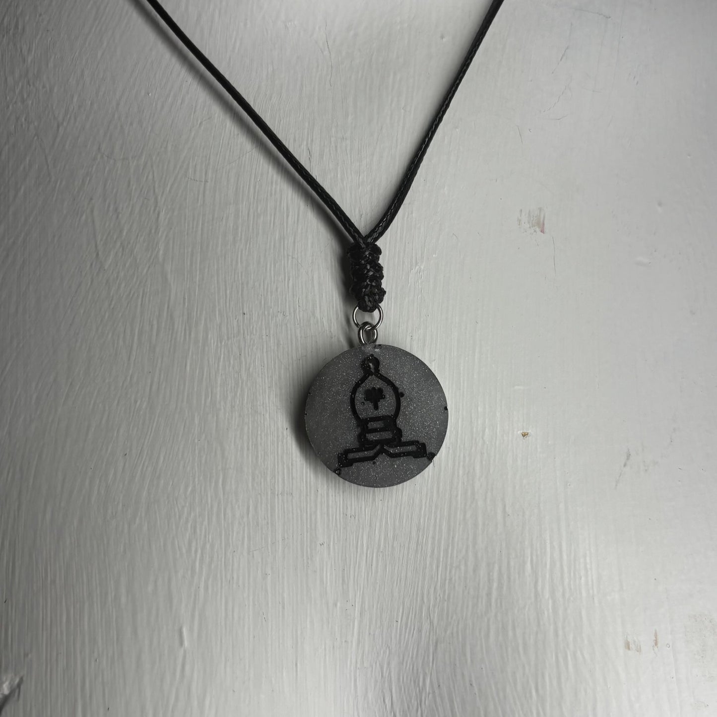 Silver Bishop - Handmade Resin Chess Necklace