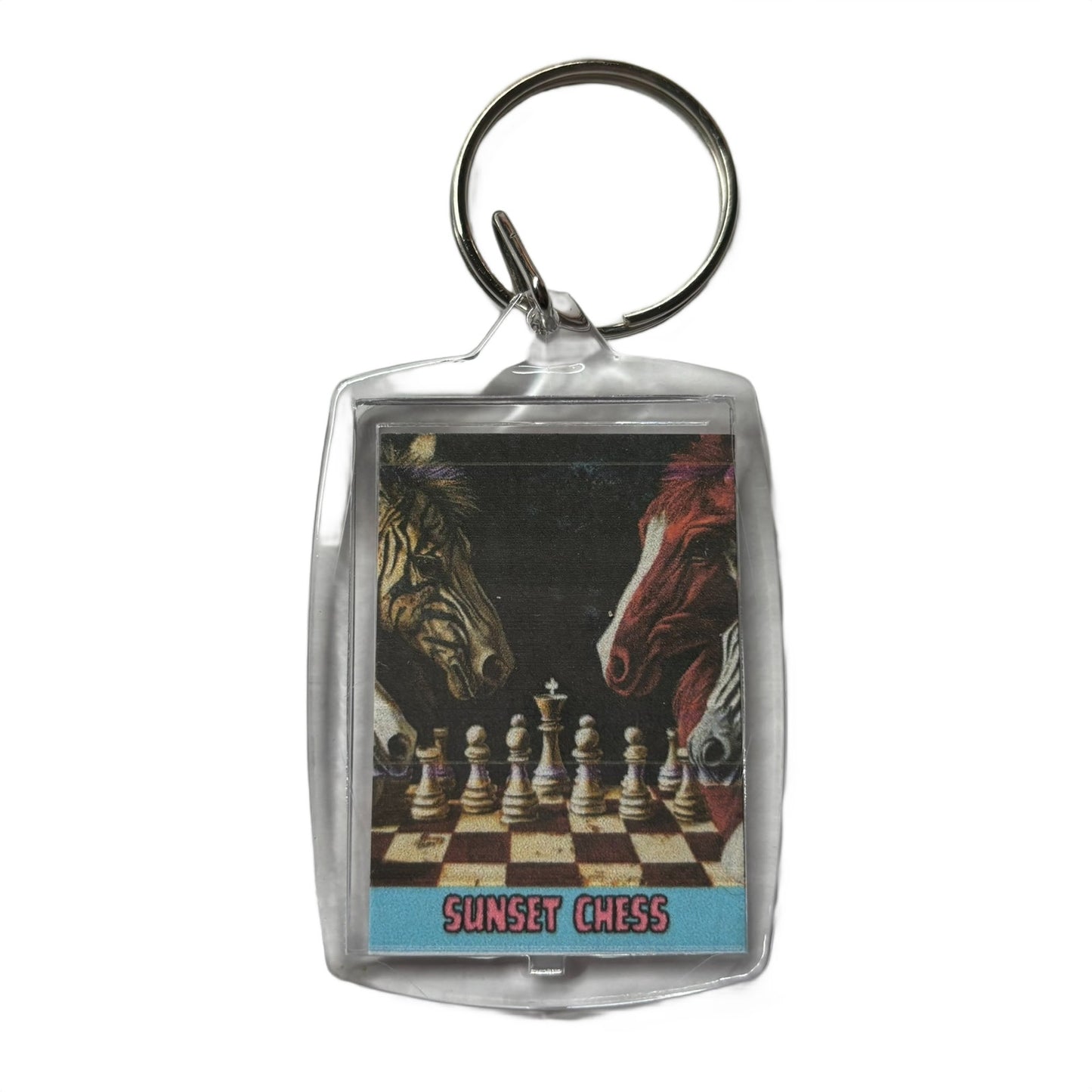 Colored Horses - Chess  Photo Keychain