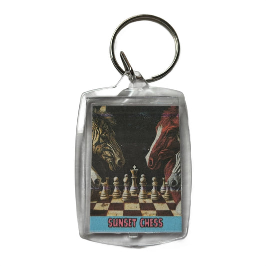 Colored Horses - Chess  Photo Keychain