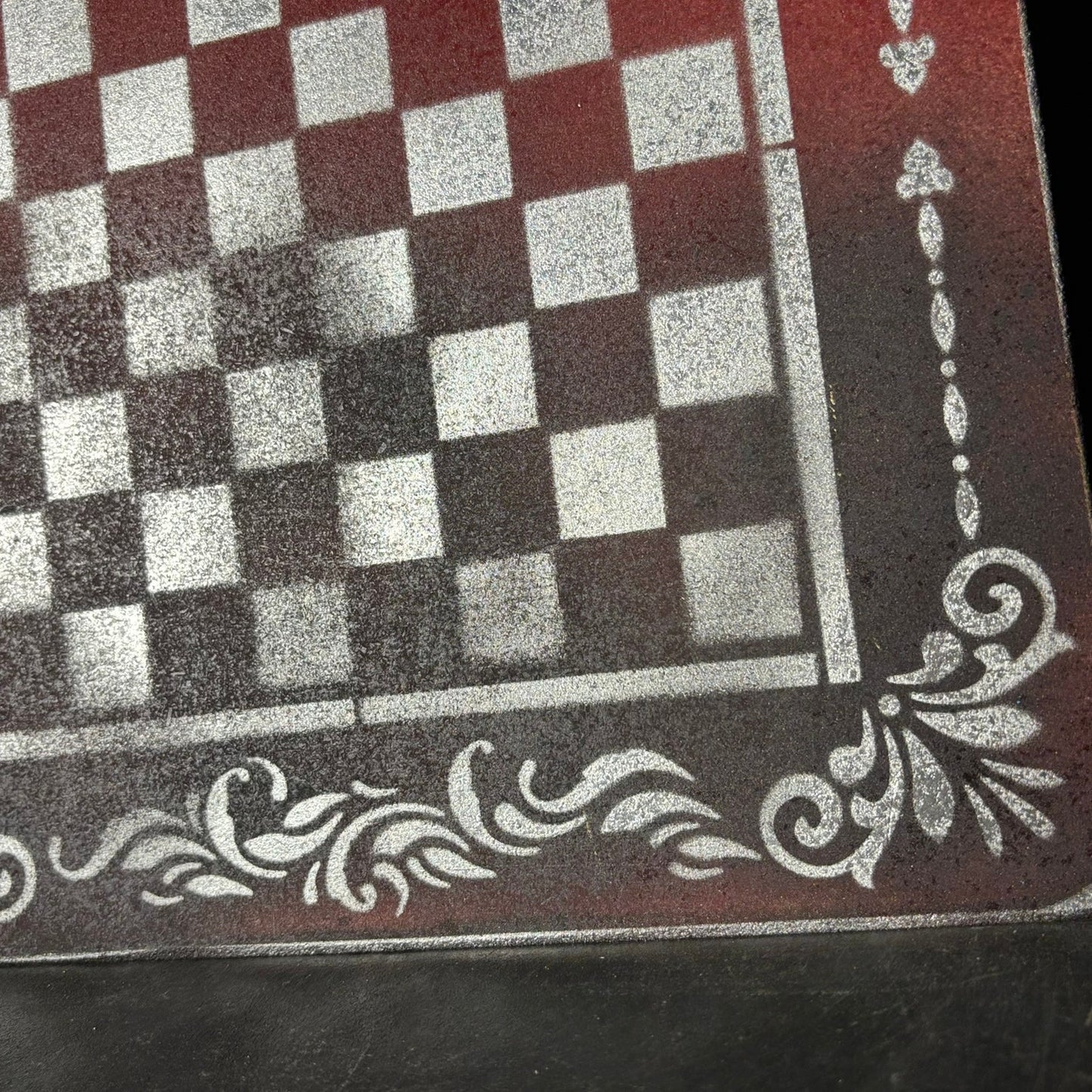 Emperors Red & Black - Painted Chess Board