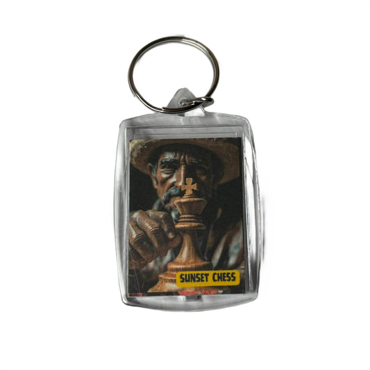 The Big King - Sunset Chess Photo Keychain