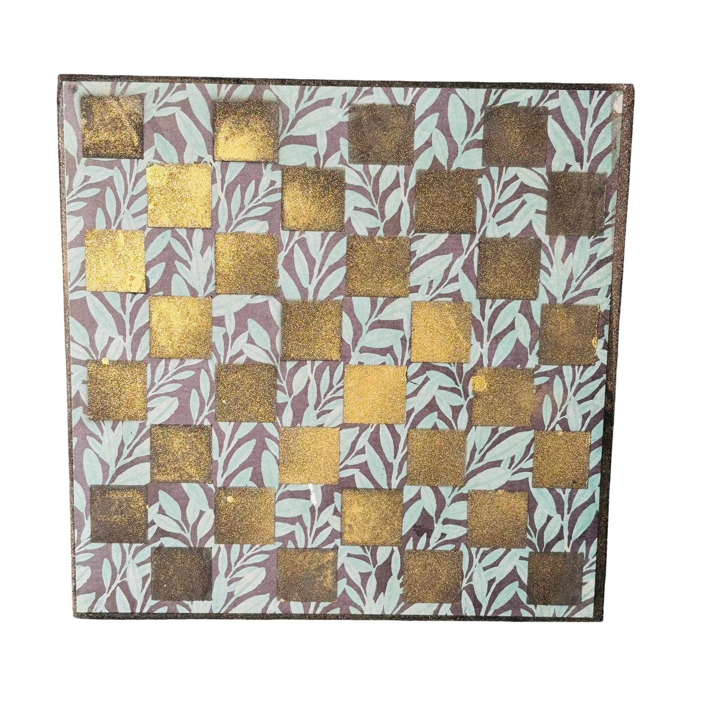 Golden Leaf Pattern - Scrapbook Chess Board
