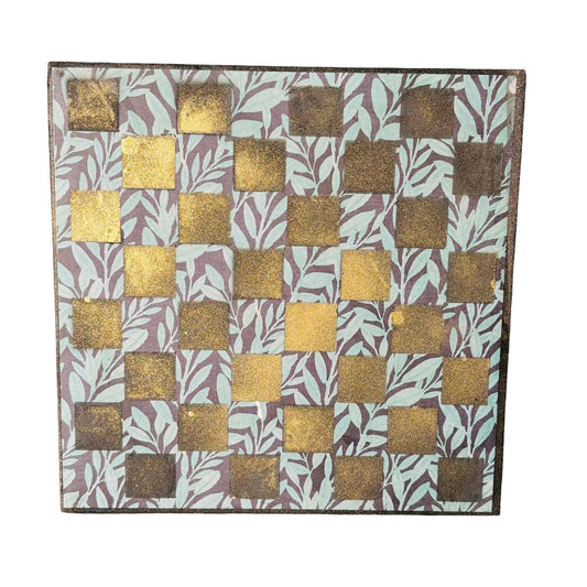 Golden Leaf Pattern - Scrapbook Chess Board