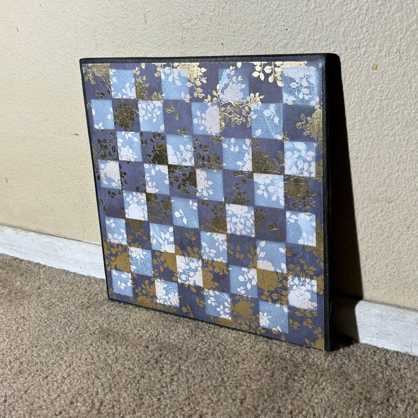 Vintage Golden Blue - Scrapbook Chess Board