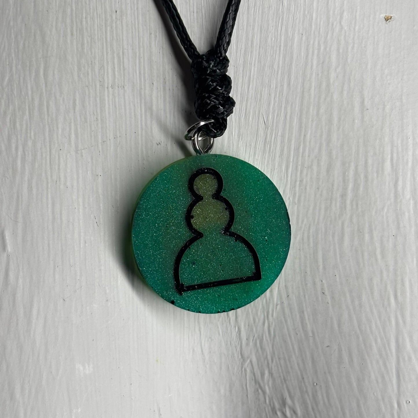 Green Pawn - Handmade Resin Chess Necklace