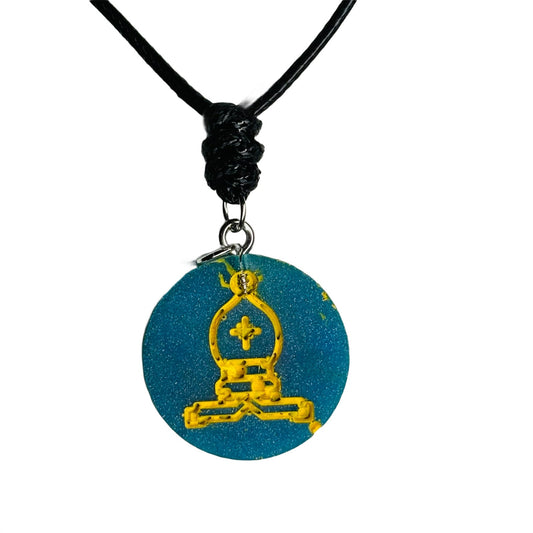 Blue Bishop - Handmade Resin Chess Necklace