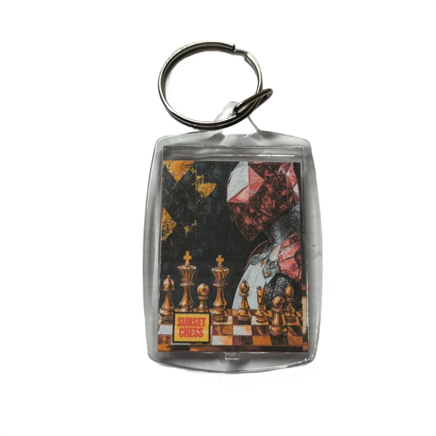 Crystal Red - Chess  Photo Keychain