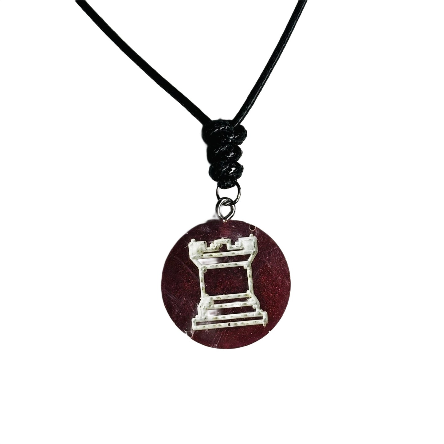 Bronze Rook - Handmade Resin Chess Necklace