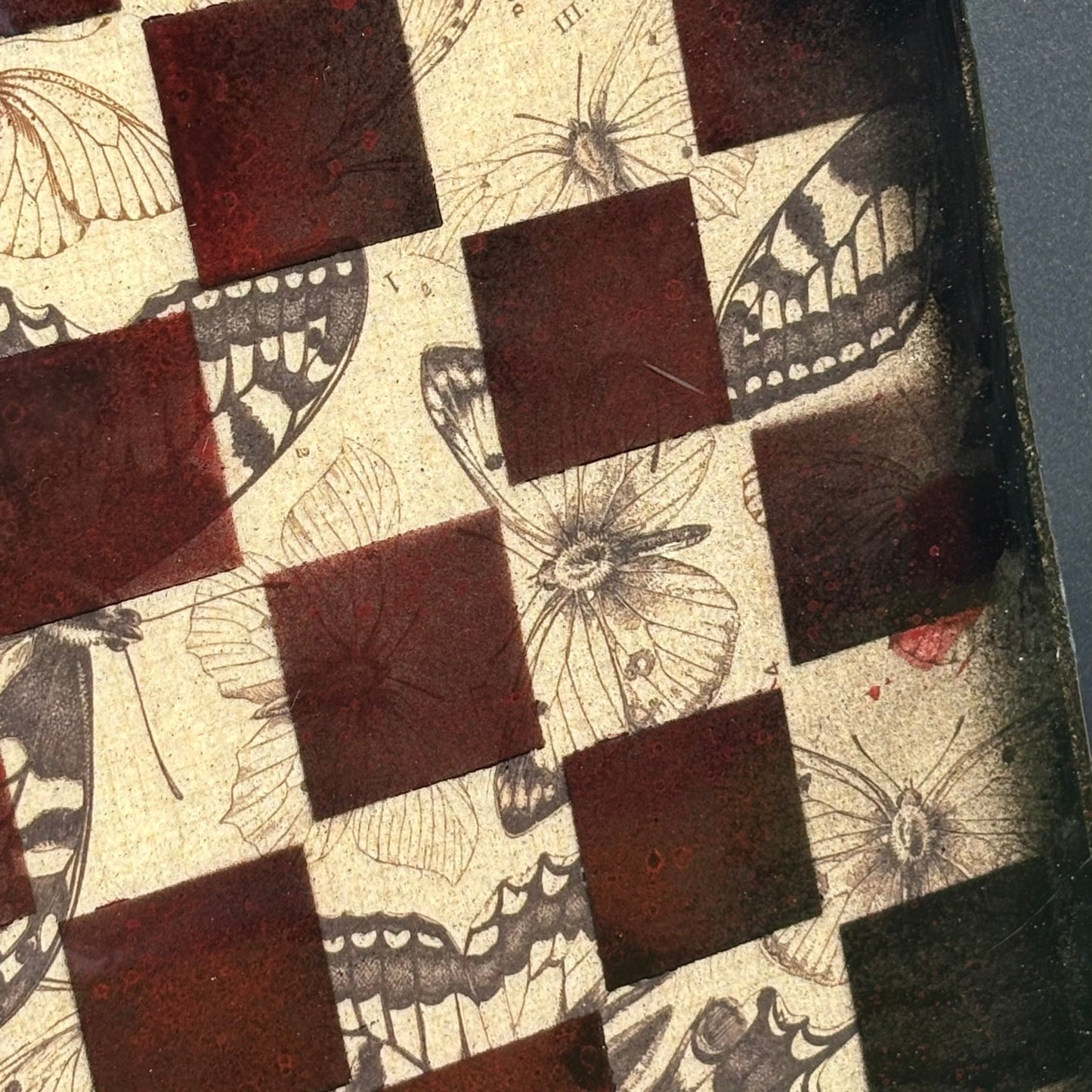 Vintage Butterfly - Resin Coated Chess Board