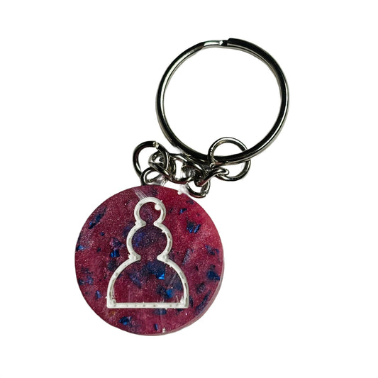 Royal Pink Pawn - Handmade Resin Keychain