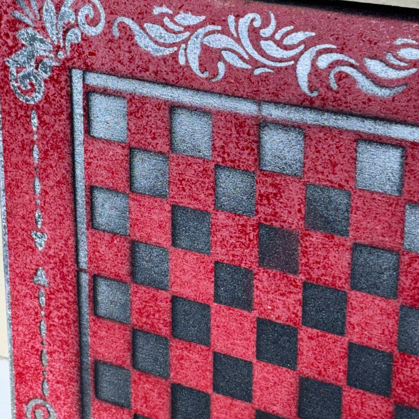 Red Stealth - Painted Chess Board