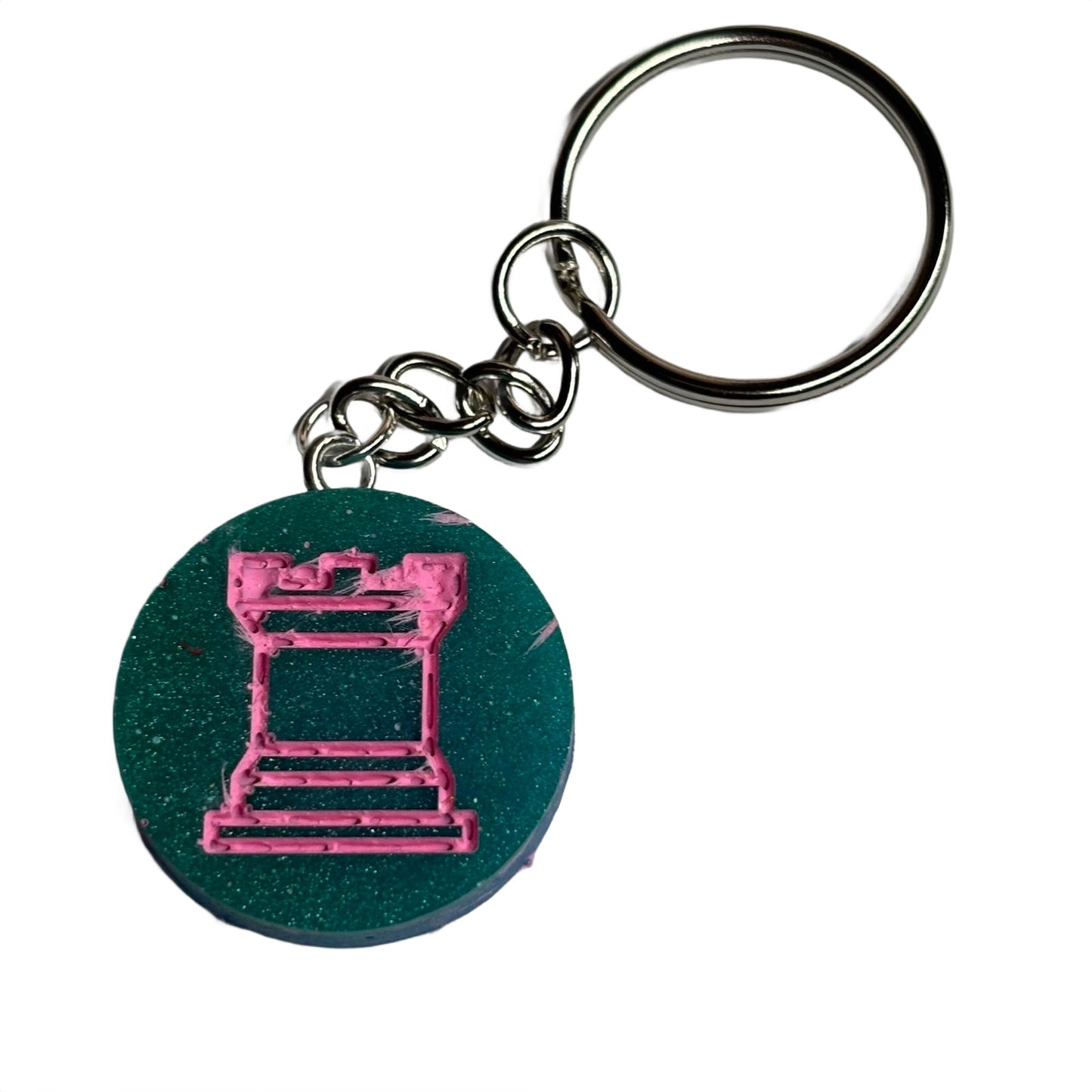 Double Sided Rook - Handmade Resin Keychain