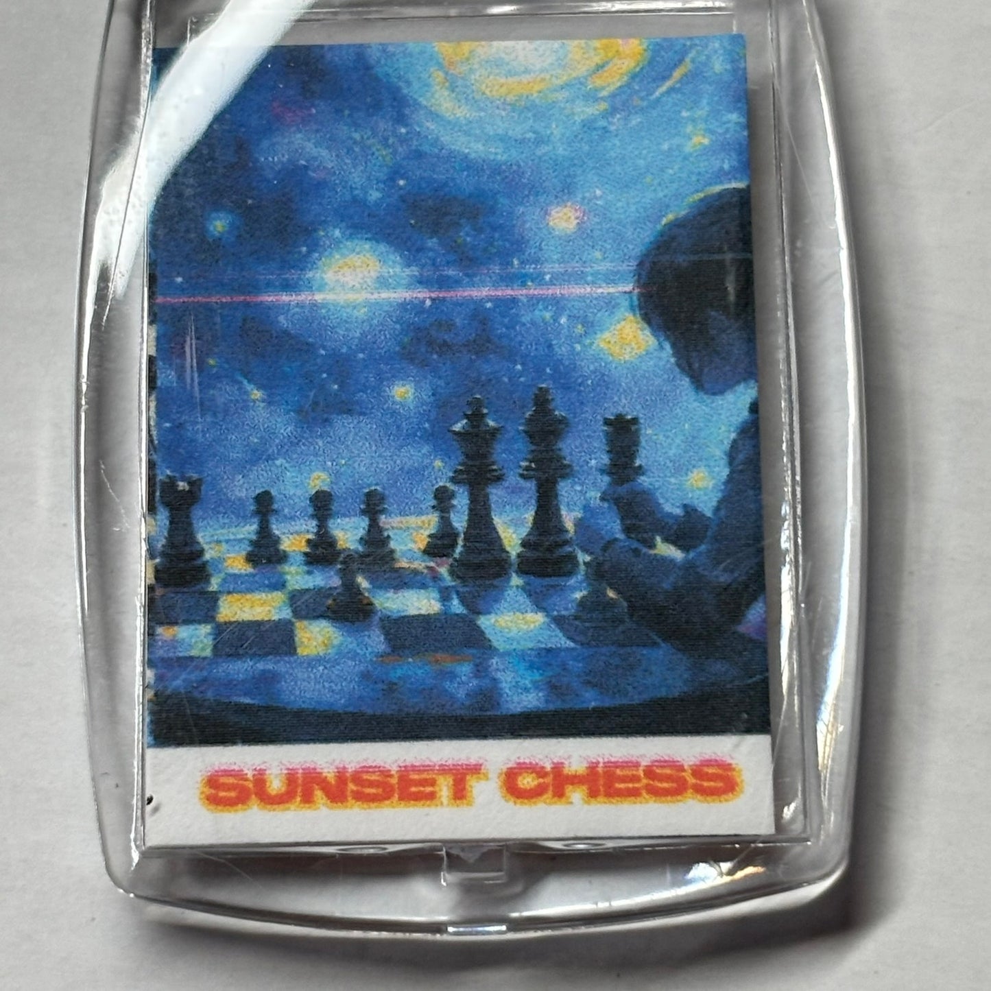 Star Night - Chess  Photo Keychain