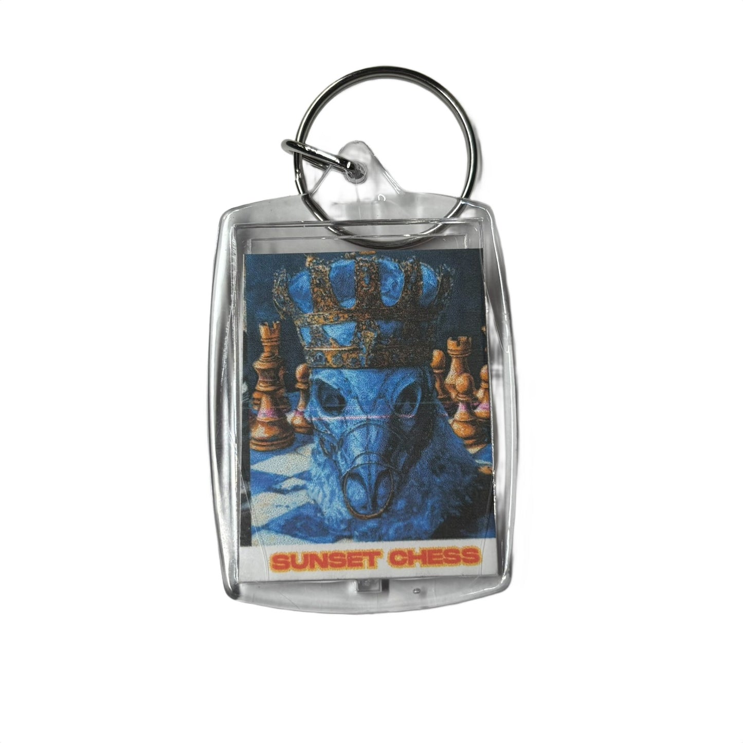 Blue Beast - Sunset Chess Photo Keychain