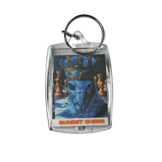 Blue Beast - Sunset Chess Photo Keychain
