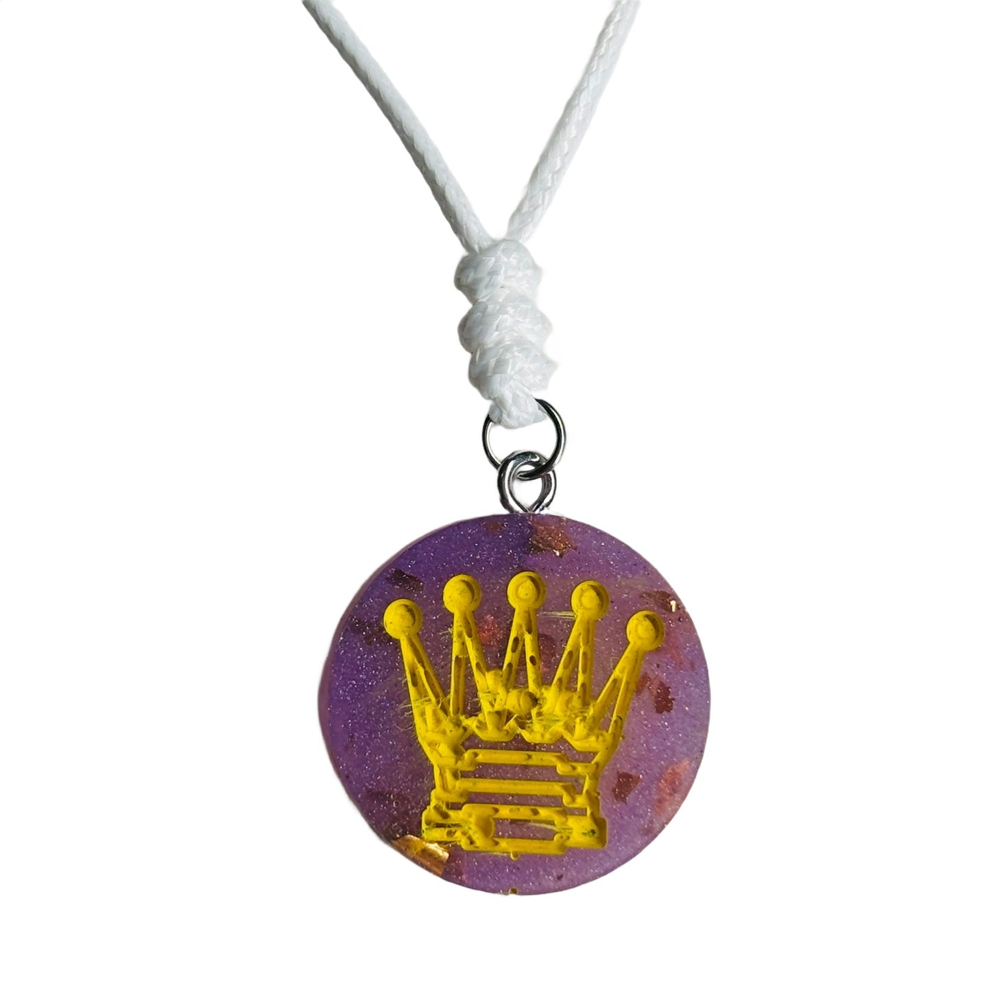 Premium Purple Queen - Handmade Resin Chess Necklace