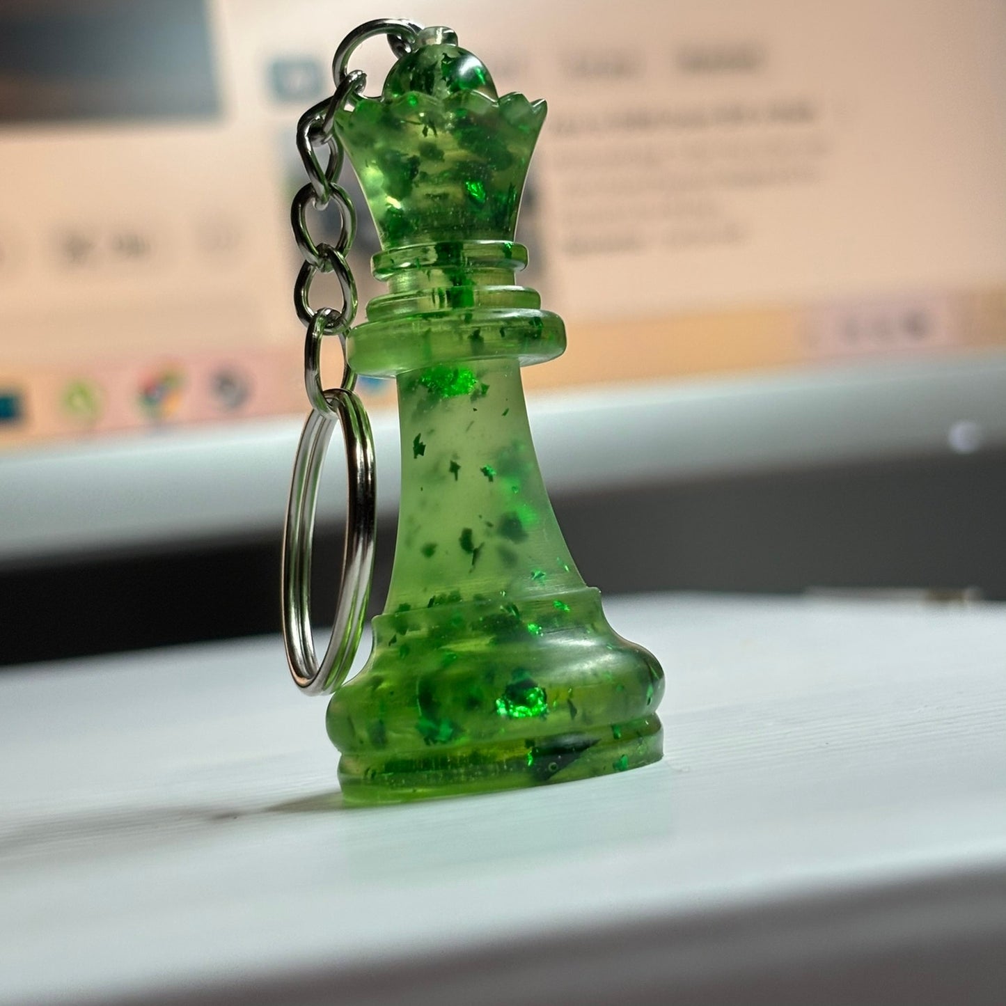 Fire Green Queen - Handmade Resin Keychain