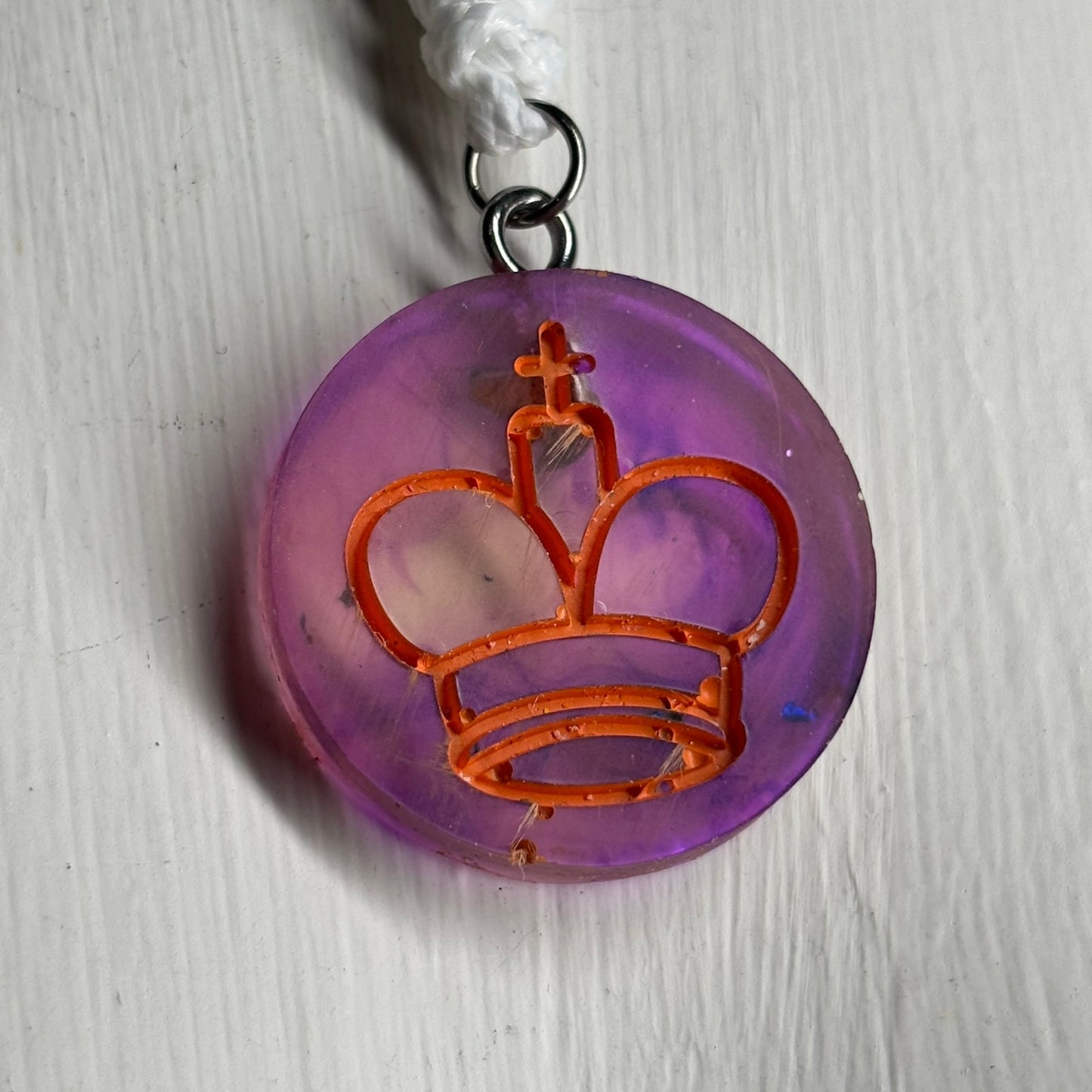 Purple Void - Handmade Resin Chess Necklace