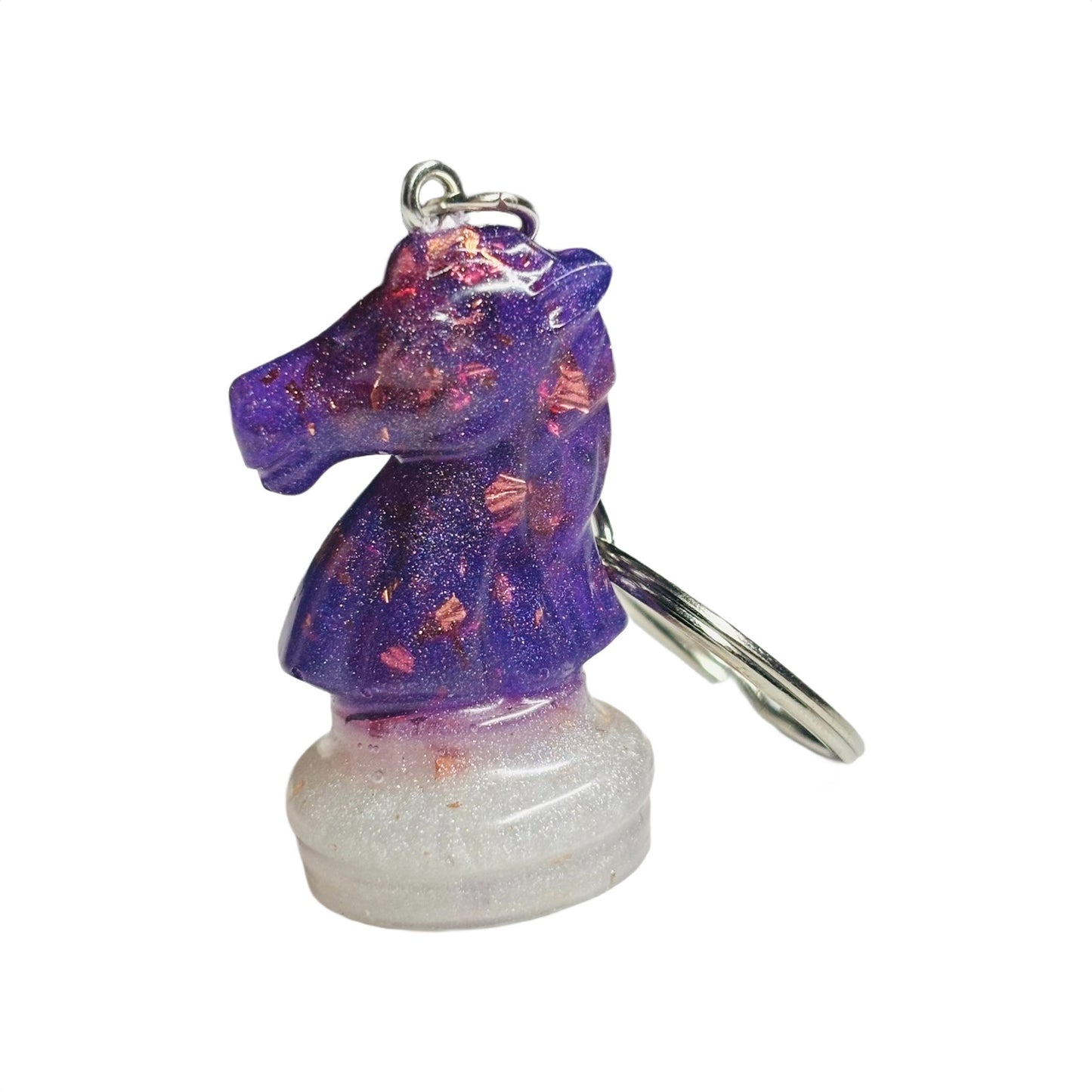 White/Purple Knight - Handmade Resin Keychain