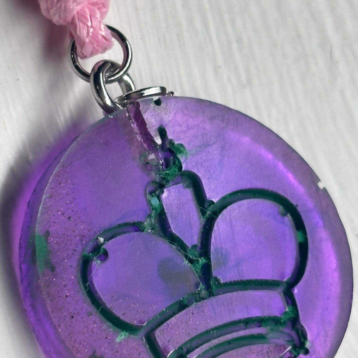 Royal Purple King - Handmade Resin Chess Necklace