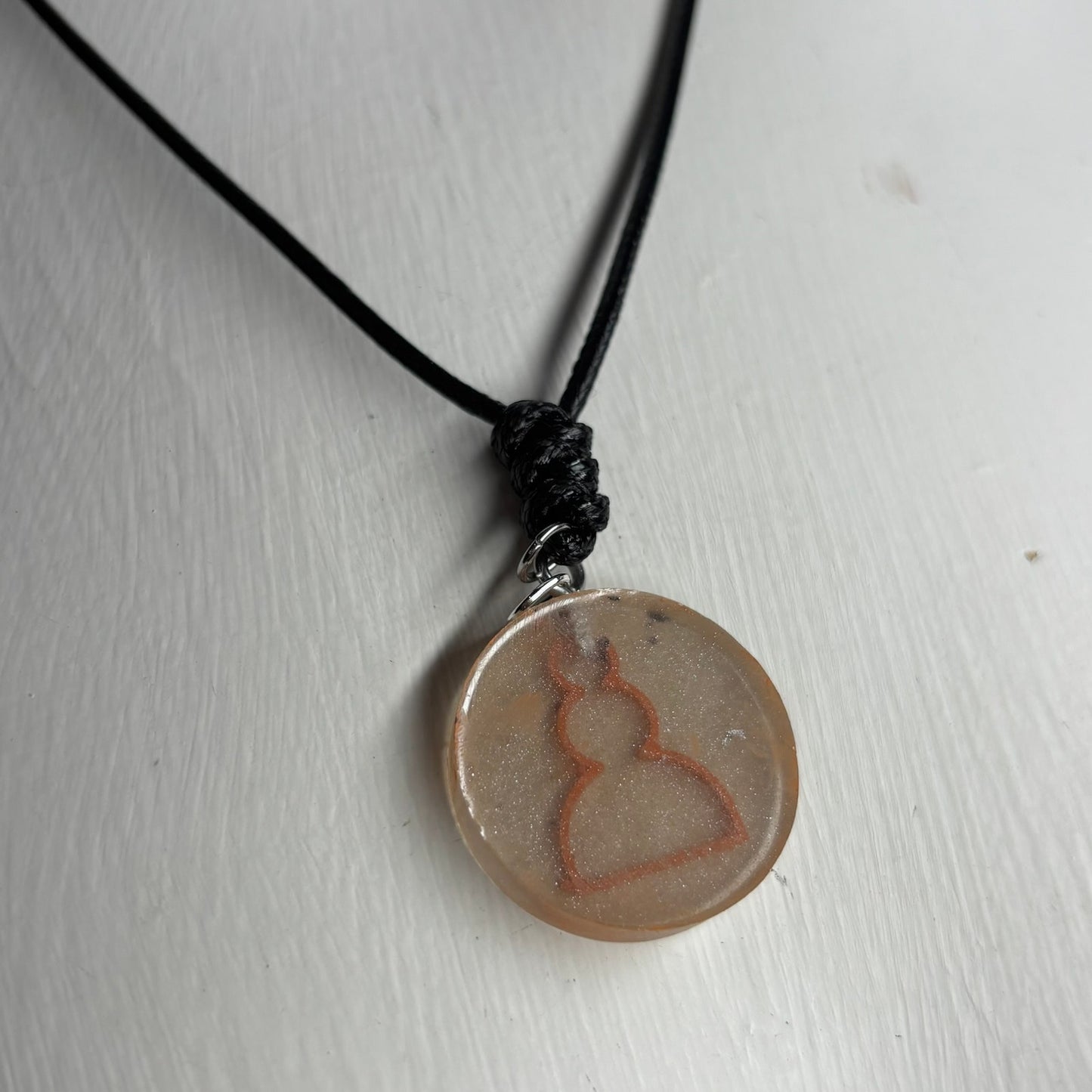 Orange Print Pawn - Handmade Resin Chess Necklace