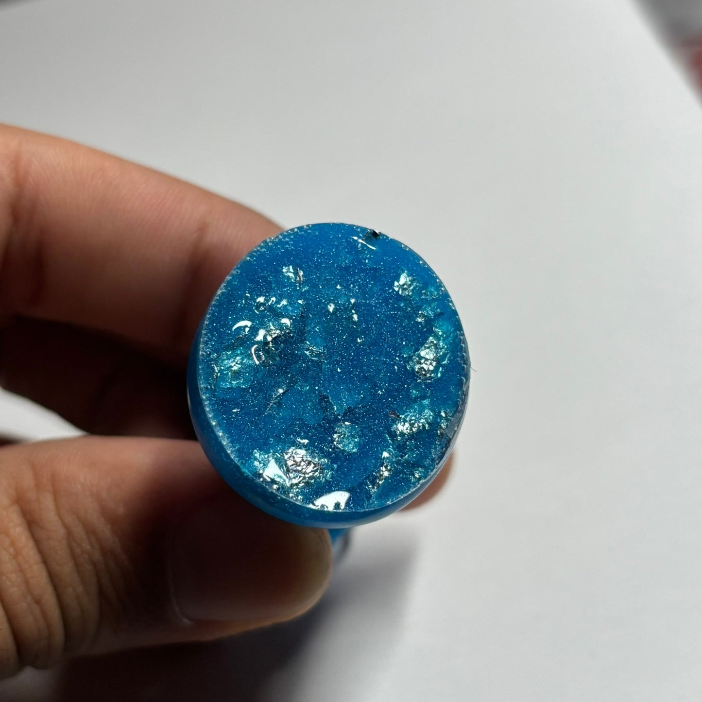 Solid Blue King - Handmade Resin Keychain
