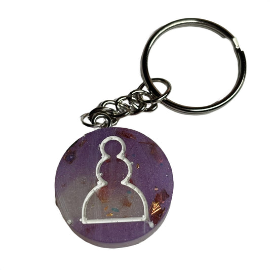 Royal Purple Pawn - Handmade Resin Keychain