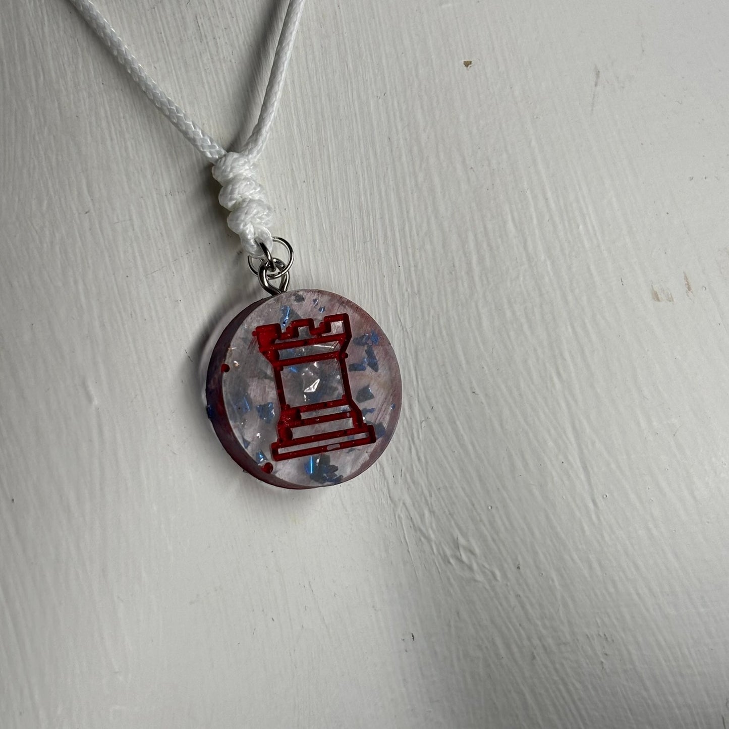 Retro Rook - Handmade Resin Chess Necklace