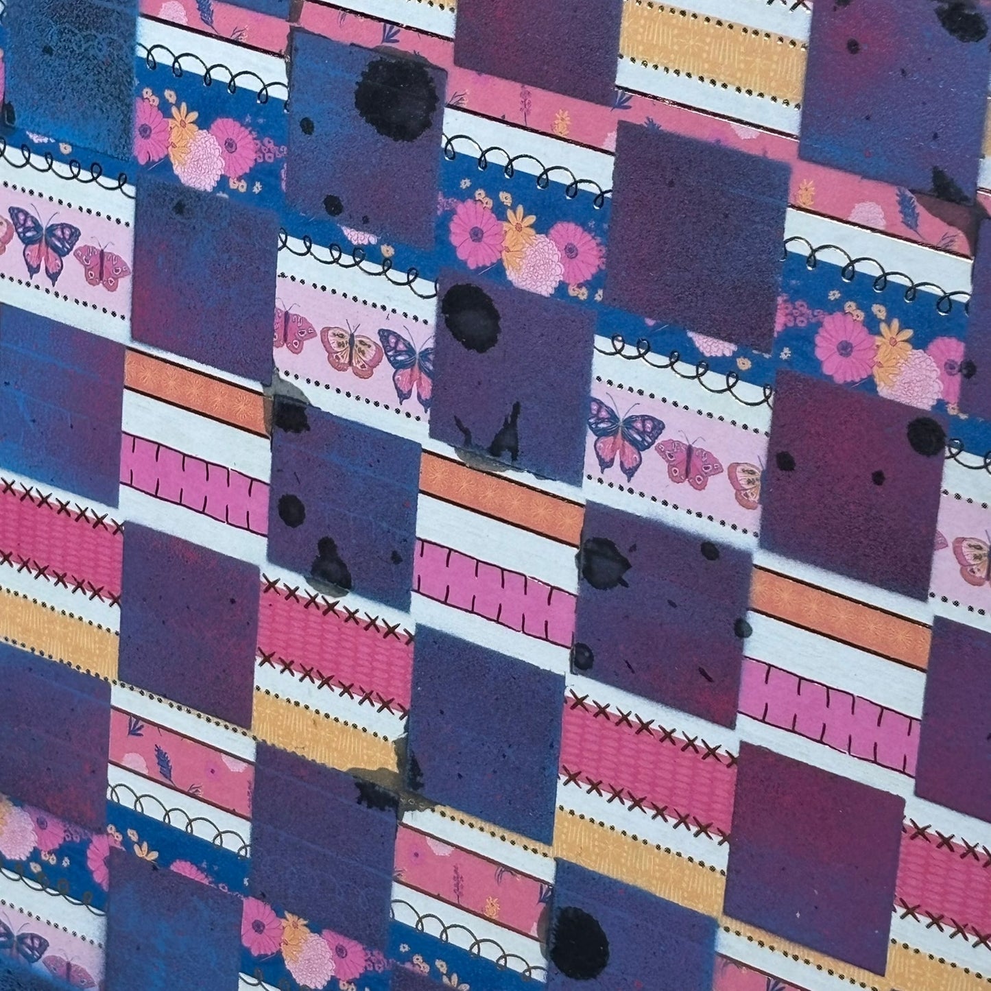 Pink Blue Butterfly - Scrapbook Chess Board