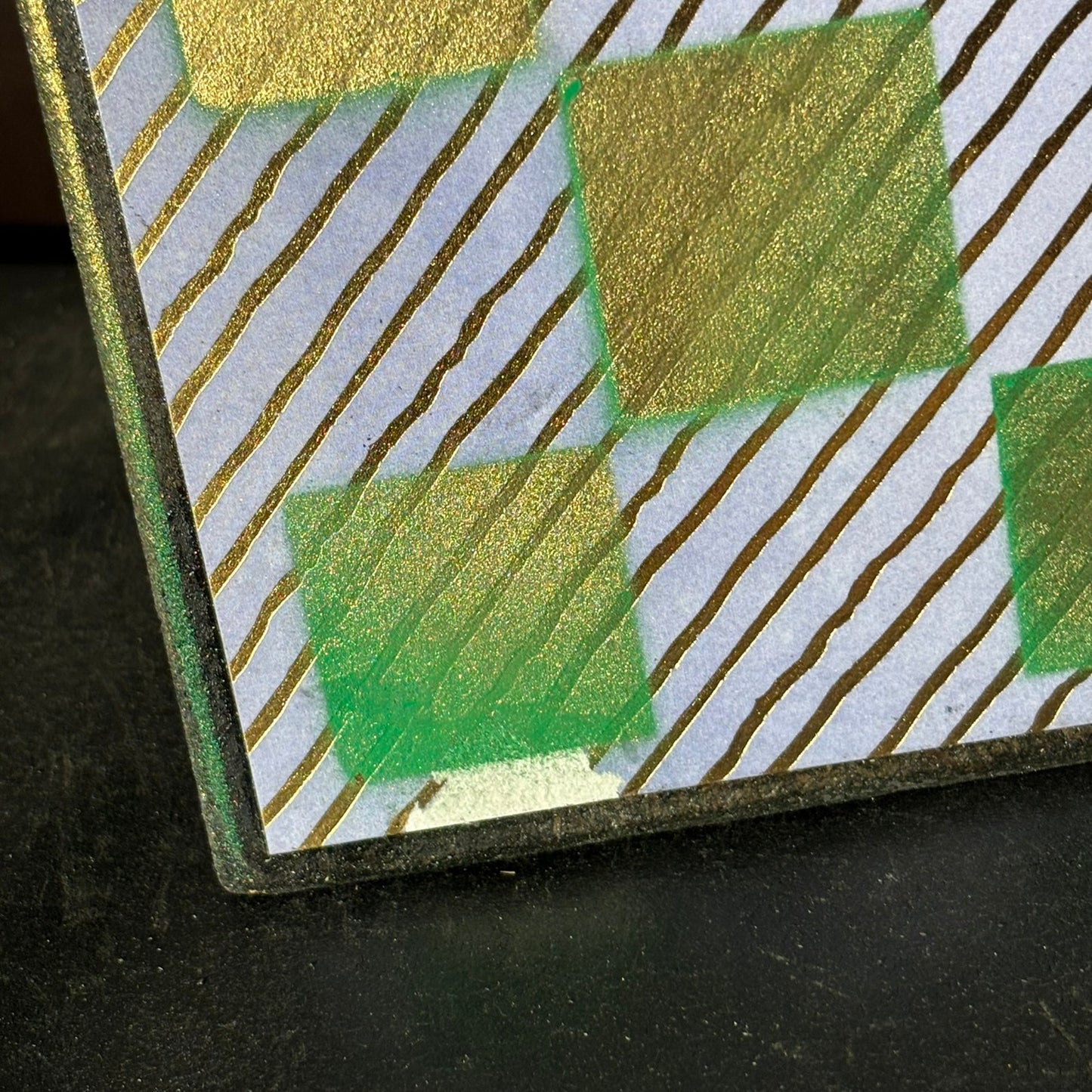 Golden Green Lining - Scrapbook Chess Board