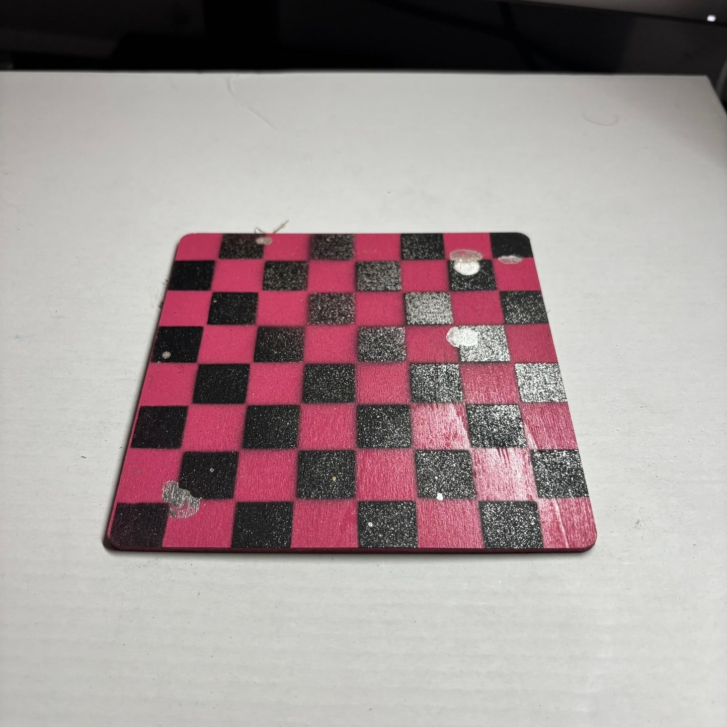 Cherry Red & Black Chrome Drip - Mini Chess Set