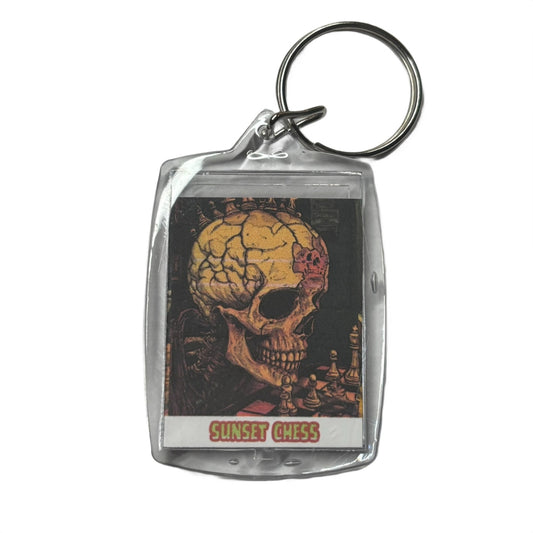 Skull Brain - Chess  Photo Keychain